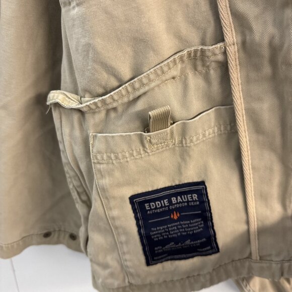 Eddie Bauer Field Chore Jacket Mens Large Tan Full-Zip Distressed (F31) - Picture 8 of 11